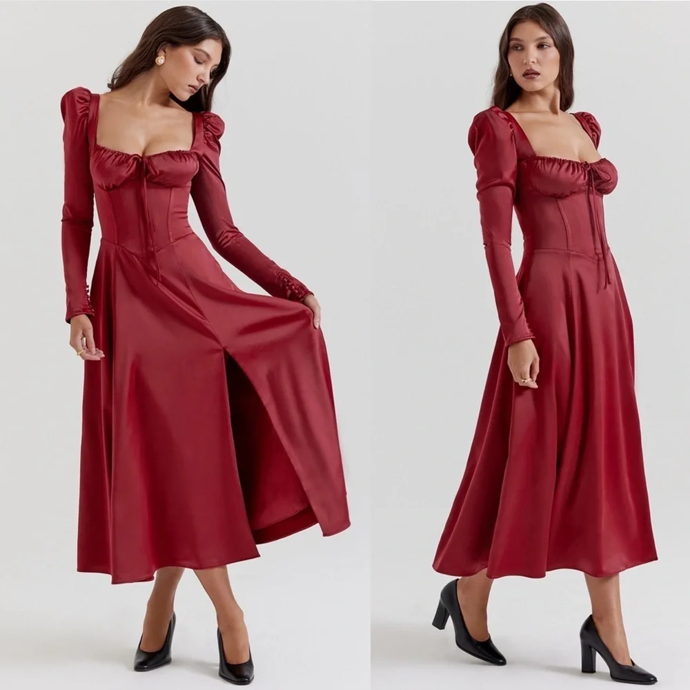 House Of Cb 'Sebille' Ruby Corset Midi Dress Nwot Size M $285